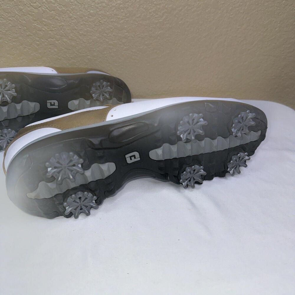 Footjoy eMerge 93914 Golf Shoes Sz 7.5 Medium White/Brown‎ Women's - Picture 6 of 9